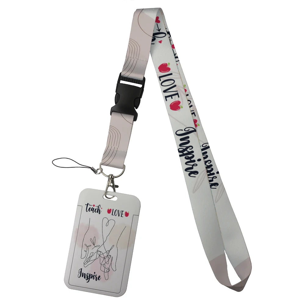 quotation card holder Lovely hanging rope  ID pass hang accessories holder lanyard Student  Bus passr protective Case