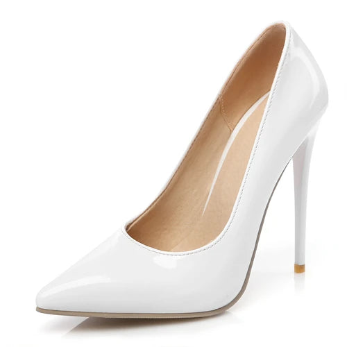 Fashion High Heels Women Pumps Shoes Brand Designer Point Toe Black Red White Nude Heeled Sexy Wedding Party Shoes Lady Big Size