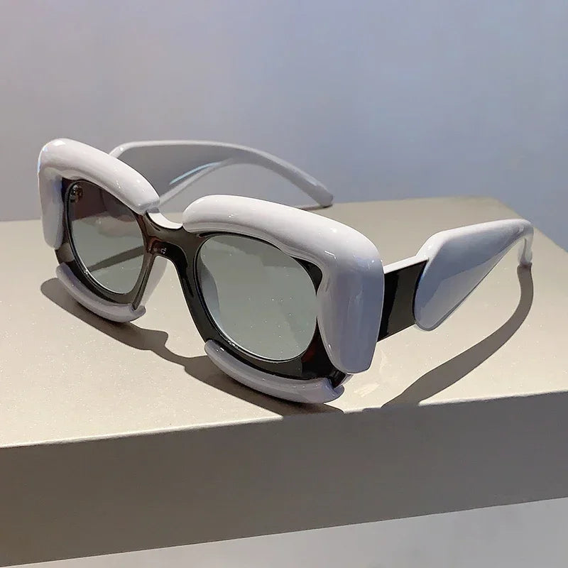 KAMMPT Square Women Sunglasses 2023 New Oversized Cloud Shape Rim Shades Ins Trendy Luxury Brand Design UV400 Protection Eyewear BAZAARHUBO