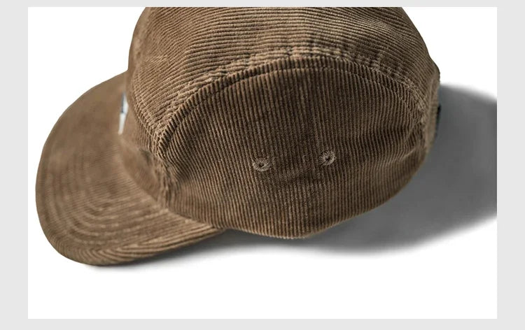 Non Stock 5 Panel Corduroy Hat with Snap Closure Baseball Cap Hip Hop Biker Board Cap BAZAARHUBO