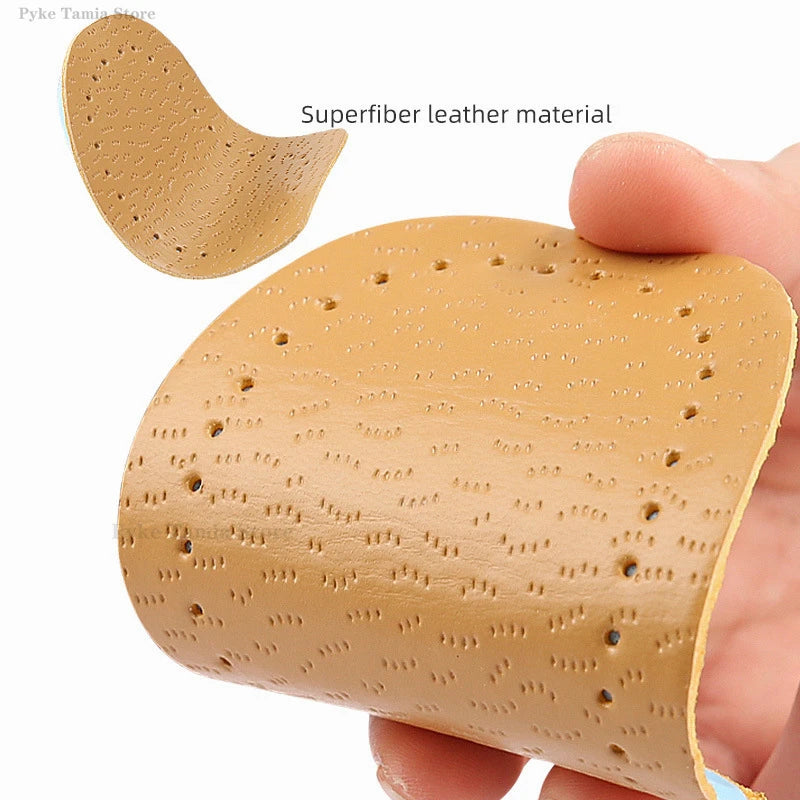 Latex Leather Heel Insoles Pads Thickened Shock-absorbing Foot Soft Cushion Shoes Care Inserts Heel Support Half-size Insoles