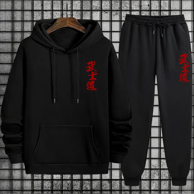 2026 New Arrival Men's Sportswear Hoodie + Pants Urban Casual Sport Jogging Suit Autumn Winter Male Fashion Sweatshirt Tracksuit BAZAARHUBO