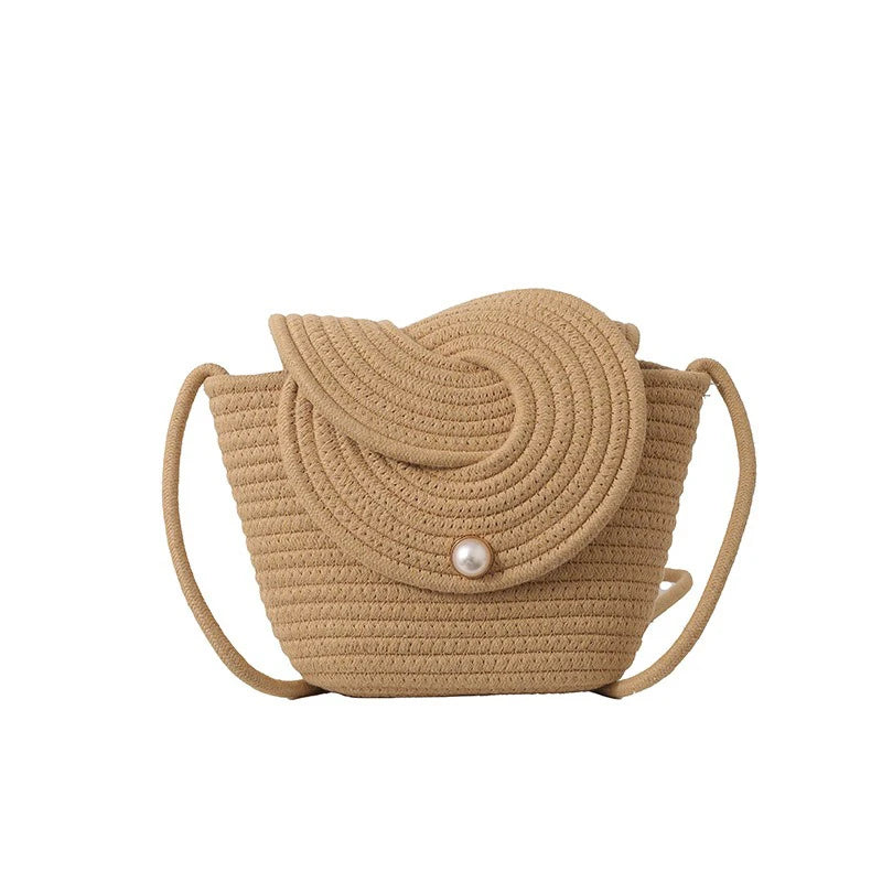Popular Hand-woven Bags for 2025 Summer, Versatile Single-shoulder Crossbody Bags, Ins Beach Vacation Bags