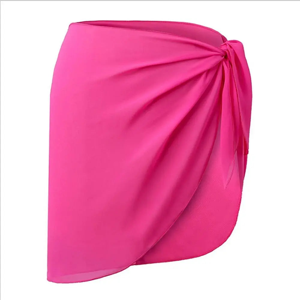 Soft Short Sarongs Chiffon Swimsuit Coverups Scarf Cover Short Skirt Wrap Sheer Summer Beach Bikini Women