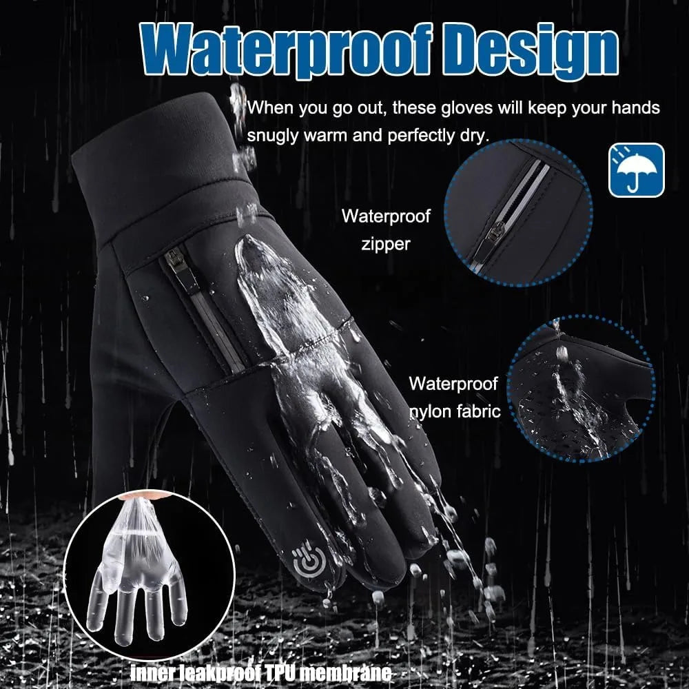 Winter Gloves for Men Women-Waterproof Thermal Glove for Cold Weather,Warm Gloves for Cycling,Snow,Touchscreen Finger BAZAARHUBO