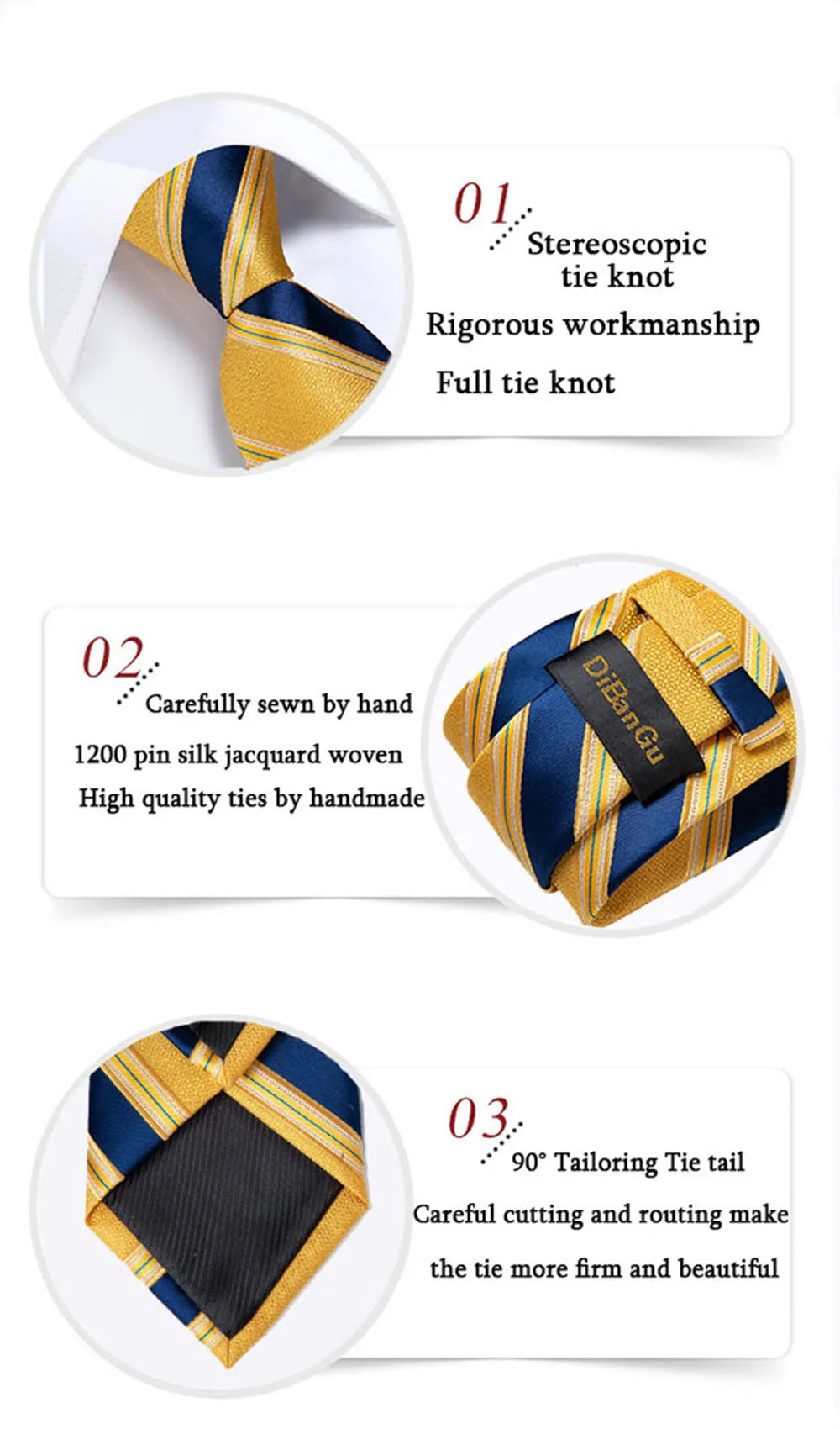 Royal Blue Paisley Plaid Striped Men tie Set with Handkerchief Cufflinks Wedding Prom Groom Accessories Perfect Gift for Men BAZAARHUBO