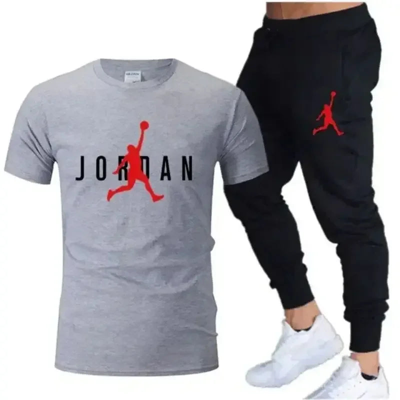 2025 New Summer Popular Men's Set, Men's Sports Set, Printed Leisure Fashion Short Sleeve Set, Men's Jogging Set