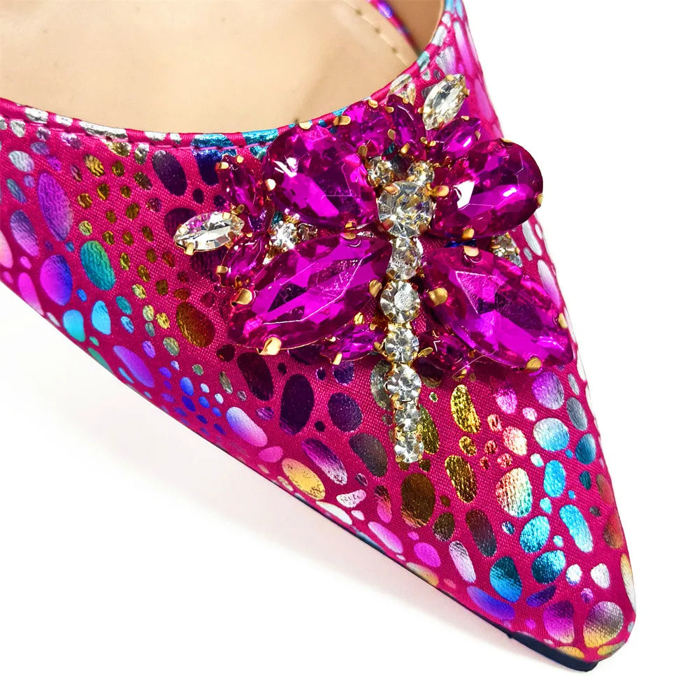 Italian Design African Ladies Party Shoes and Bag Nigerian Fashion Lace Mini Bags and High Heel Pointed Shoes