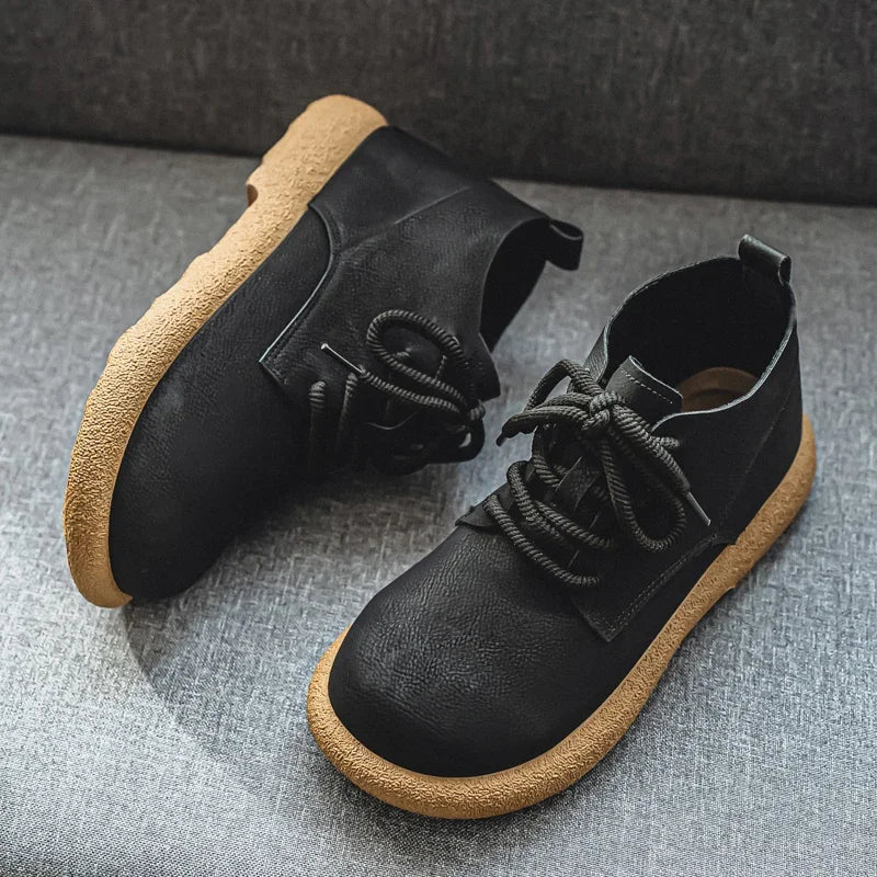 Outdoor Leather Men Casual Shoes British Style High Quality Ankle Boots High Top Man Work Boots Comfortable Walking Sneakers