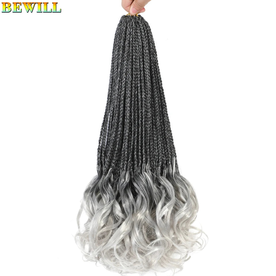 14 18 24 Inch French Curl Crochet Braids Boho Goddess French Curl Box Braids Crochet Hair Synthetic French Curly Braiding Hair