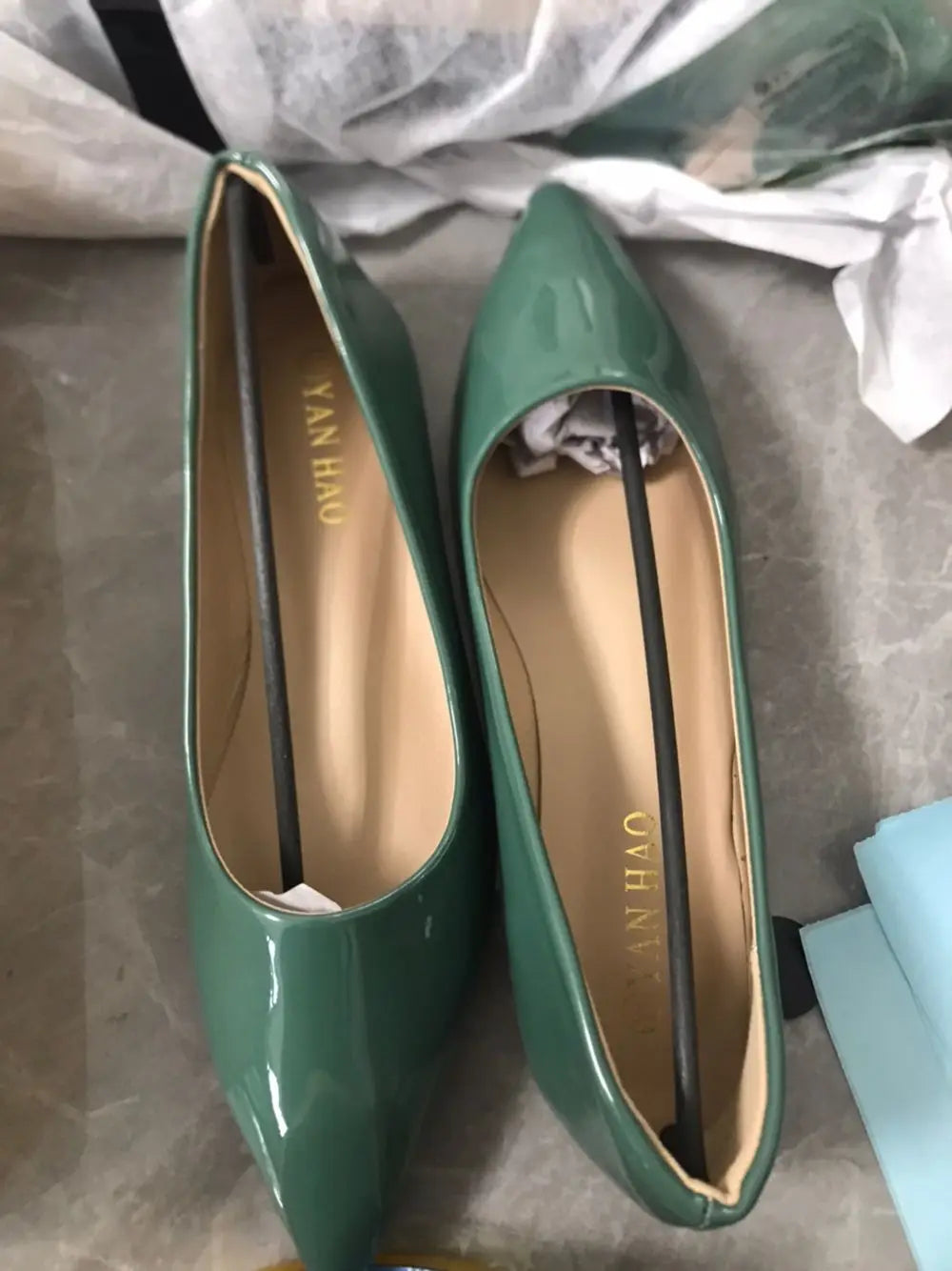 Ladies 2-48 Shiny Leather Slip-Ons Green Candy Colors Shallow Toe Shoes For Women Promotion 2020 Plain Flats Spring Outdoor Cute