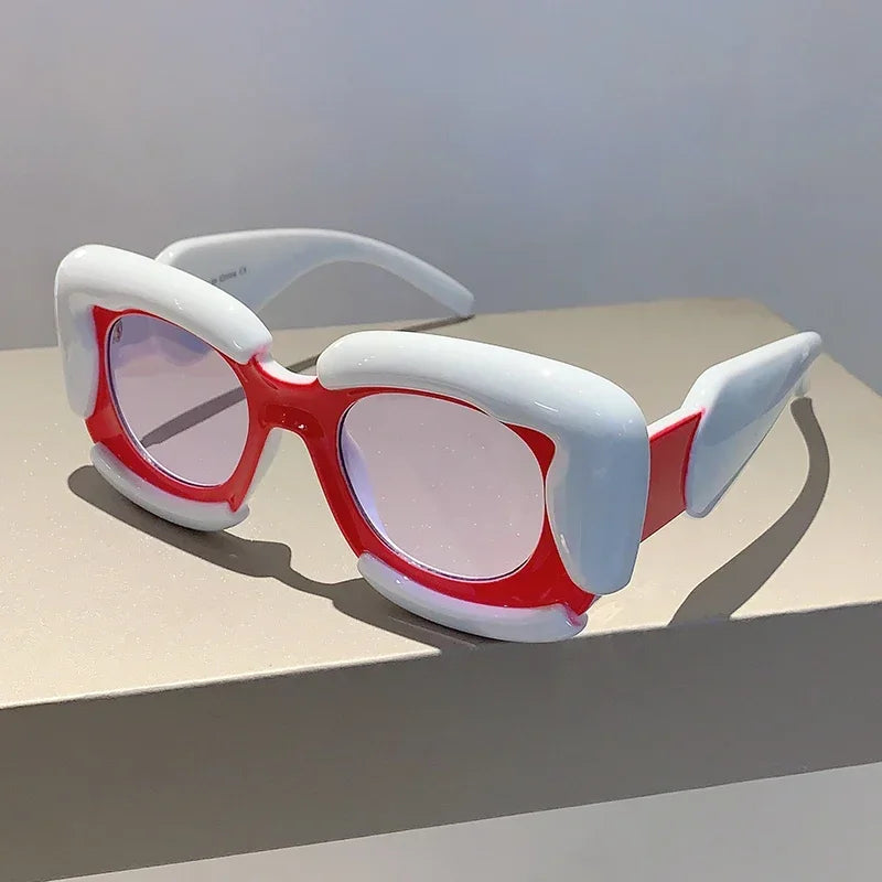 KAMMPT Square Women Sunglasses 2023 New Oversized Cloud Shape Rim Shades Ins Trendy Luxury Brand Design UV400 Protection Eyewear BAZAARHUBO