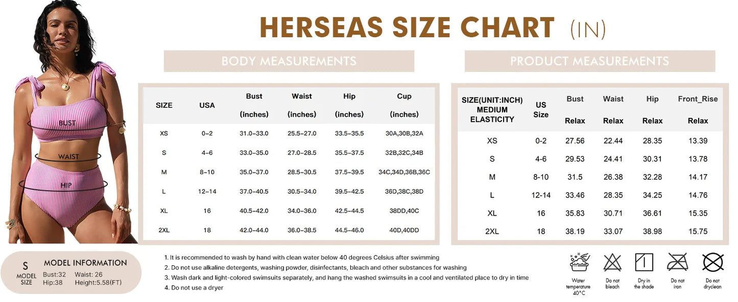 Women Two-piece Halter Vest Swimwear Sexy Striped Ruffle High Waisted Bikinis Set Female Bathing Suit Tie Strap Beachwear