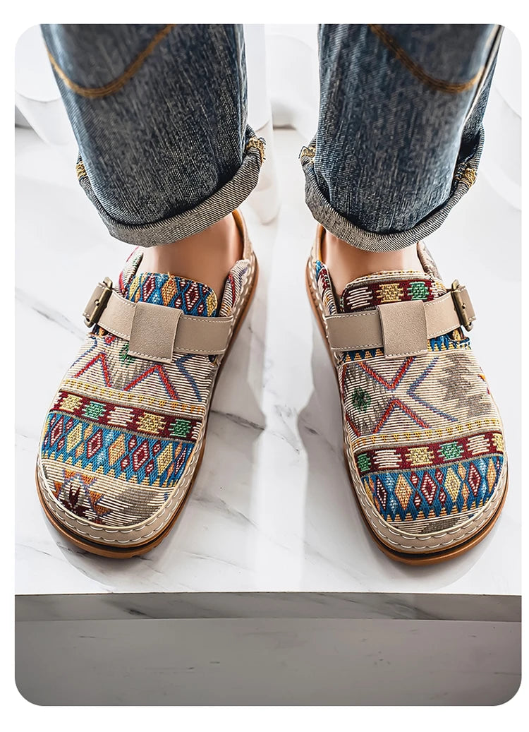Men's Wide-Toe Round-Toe Sandals Casual Shoes for Spring and Summer, Versatile Commuter Slippers, One-Step Lazy Trendy Footwear