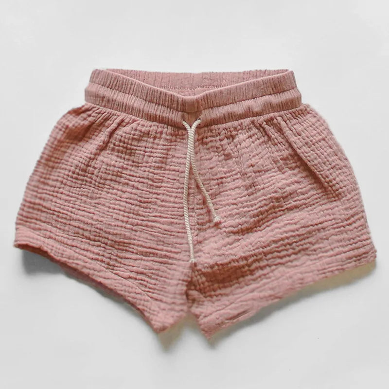 Fashion Children Girls Muslin Shirt and Shorts Set Casual Loose Shorts Sets for Kids Summer