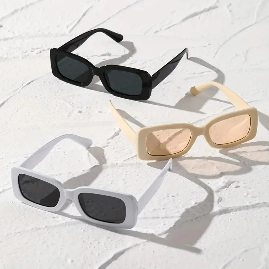 3PCS Square fashion Women Sunglasses Y2K Hip Hop Vacation Beach Party Decoration Glasses Men