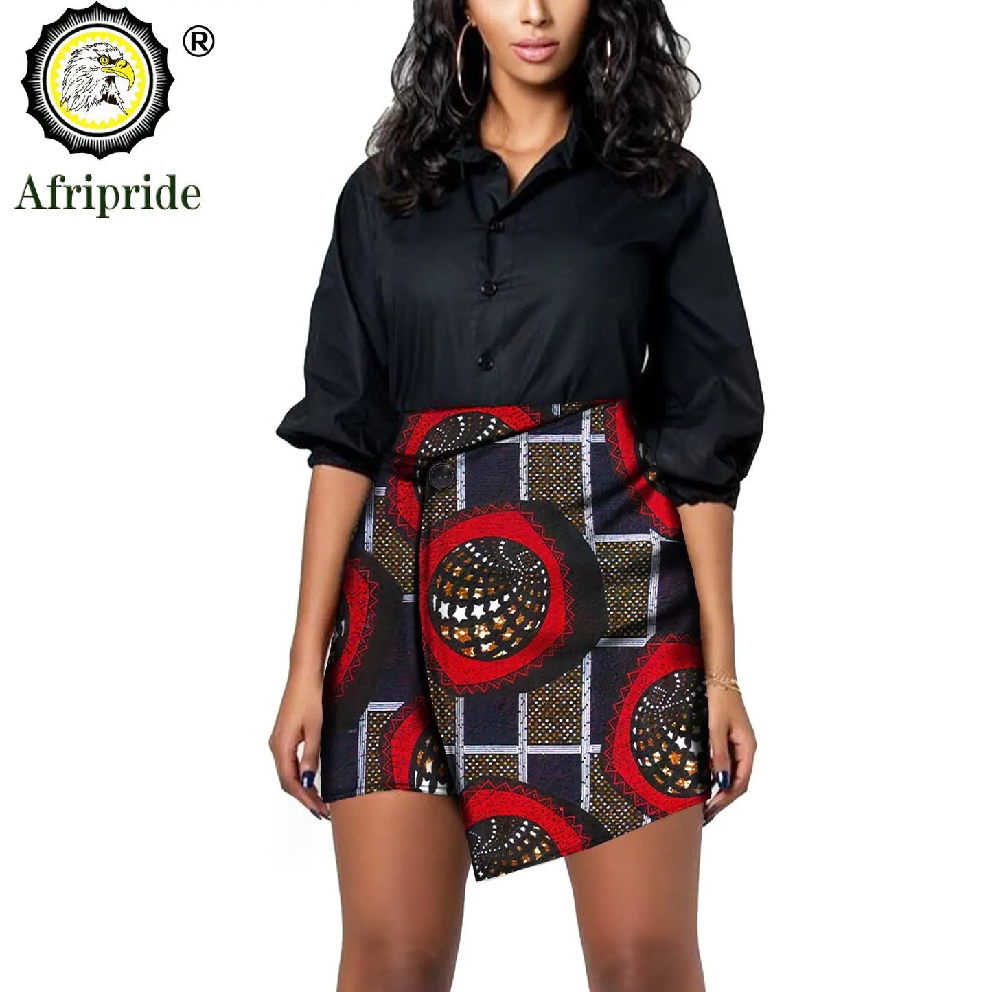 African Print Short Mini Skirts Women Summer Ruffle High Waist Skirt Ladies Streetwear Slim Bottoms African Clothes S2127006