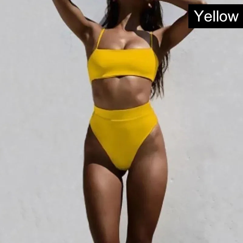 Summer Beach Skirt , Solid Color High Waist Split Sexy Bikini , Women's Swimwear,Beach Thong,2 Piece,Sexy Halter Swimwear