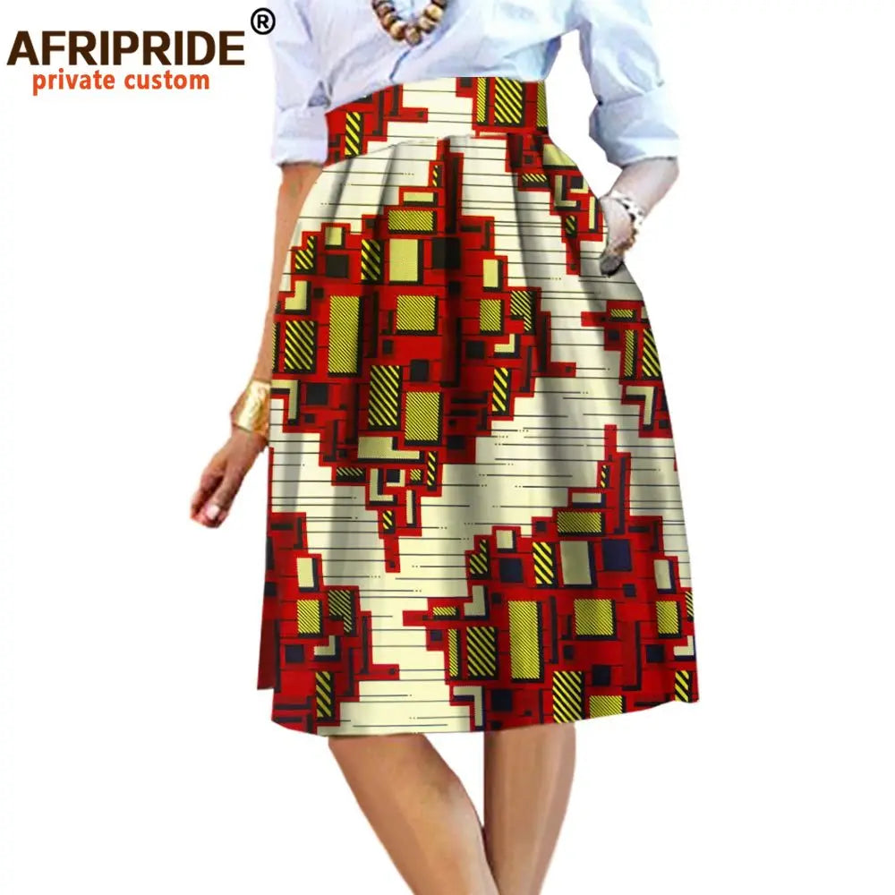 2026 Summer Original African Style Garment Midi Skirt for Women Private Custom High Quality Batik Cotton Femmal Clothing A722704