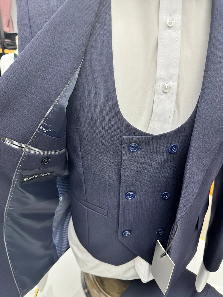 Turkish style man Suit 3 Piece set Jacket+vest+Pants Slim Fit Formal Office aLeisure Banquet Groomsman Set Groom's Wedding Dress