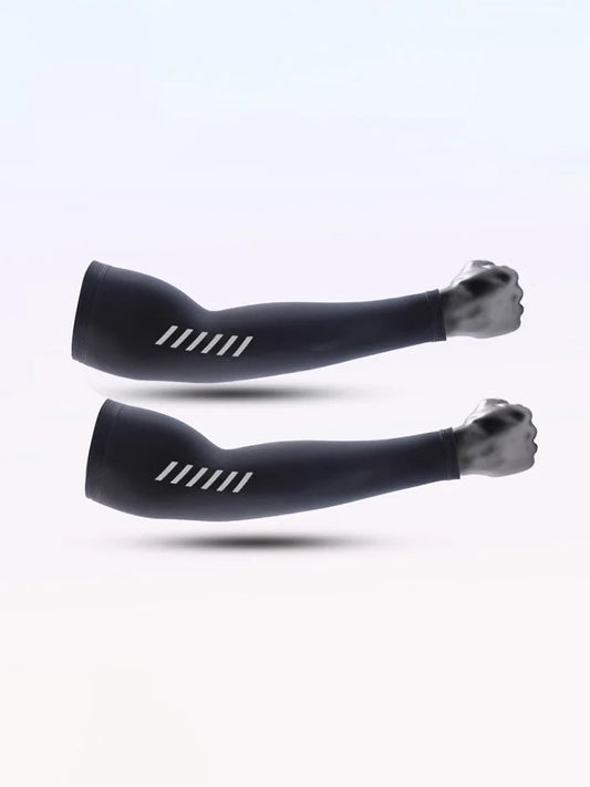 1 Pair Men's Lightweight Breathable Cooling Sports Sleeves Ice Silk Fabric Sweat-Absorbent for Cycling Fishing Running & Hiking