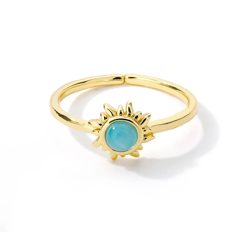 Zircon Moon Star Rings For Women Stainless Steel Glowing Moon Star Adjustable Finger Ring Aesthetic Wedding Jewelery Gift Femme