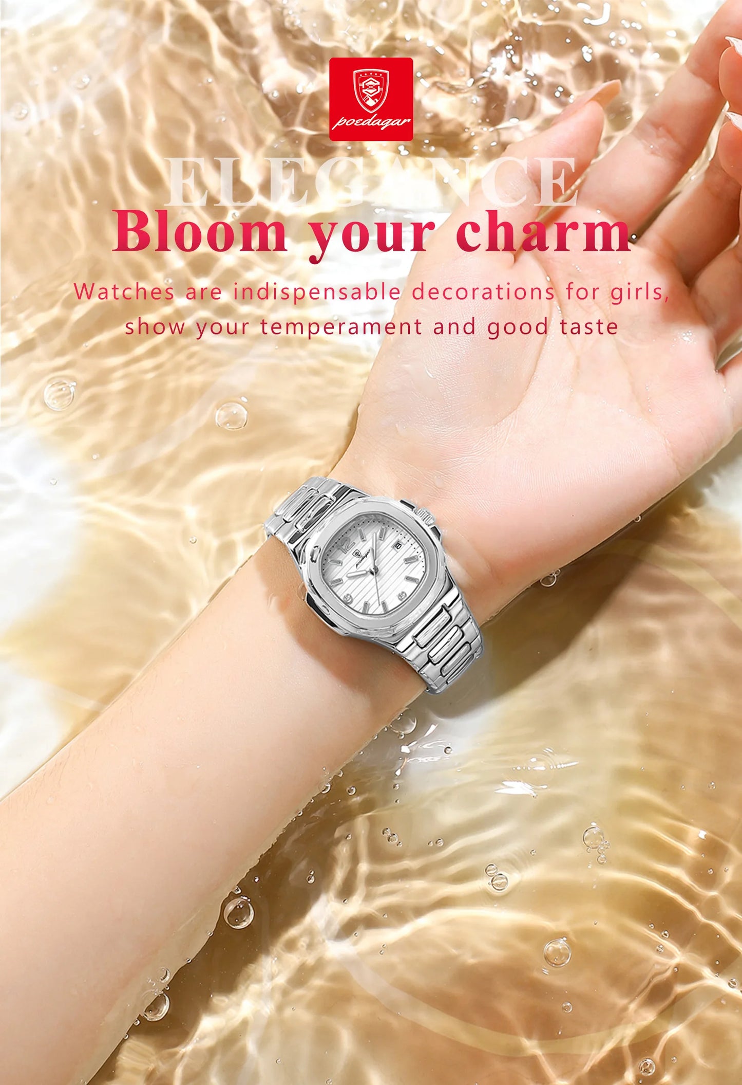 POEDAGAR Casual Fashion Ladies Wristwatch Luminous Waterproof Date Woman Watch Luxury Quartz Square Women's Watches Reloj Hombre