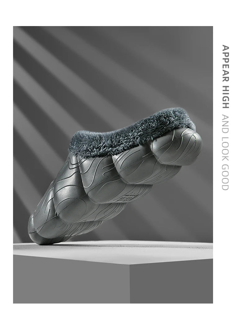 STRONGSHEN Men Women Warm Slippers EVA Slip on Shoes Walking Shoes Winter Fur Half Slipper Soft Household Sandals Zapatos Hombre