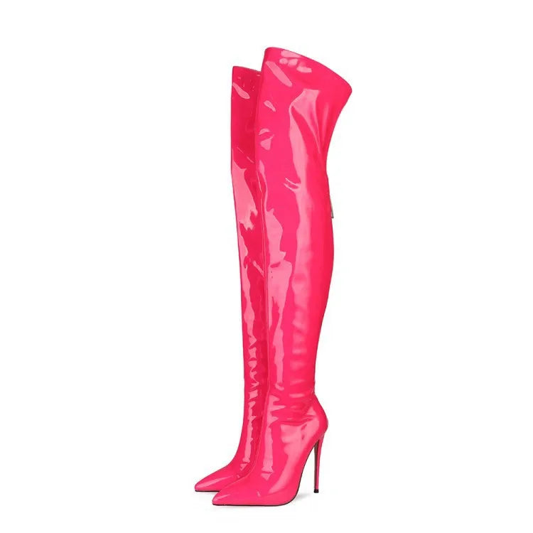 11CM Elastic Thigh Boots Sexy Stiletto High Heels Women Over-the-Knee Boots Pointed Toe Strippers Ladies Shoes Pole Dancing Boot