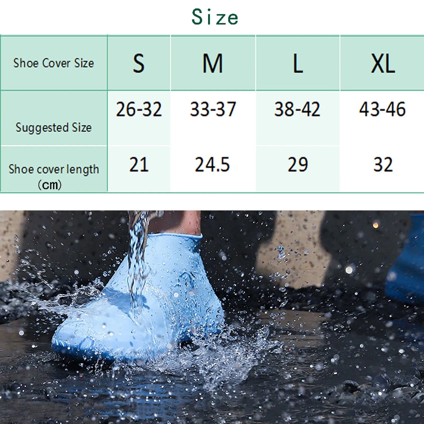 Waterproof Shoe Covers,Non-Slip Water Resistant Overshoes,Thicken Silicone Rubber Rain Shoe Cover Protectors For Kids Men,Women