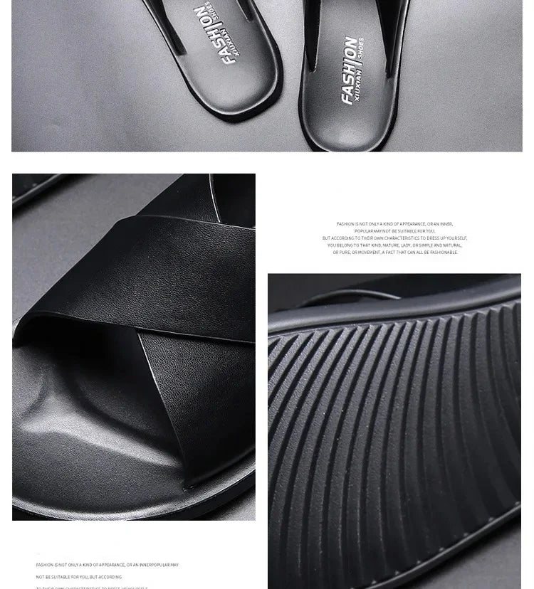 Men Sandals Slippers Genuine Leather Luxury Fashion New Men's Flat Shoes Casual Non-Slip Beach Sandals For Men Zapatos Hombre