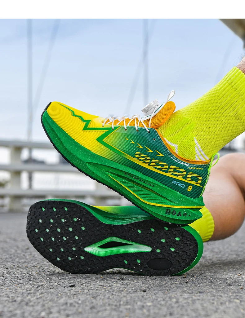 Fluorescence Running Shoes Carbon Board Marathon Men Sports Breathable Lightweight Women's Comfortable Athletic Sneakers Casual