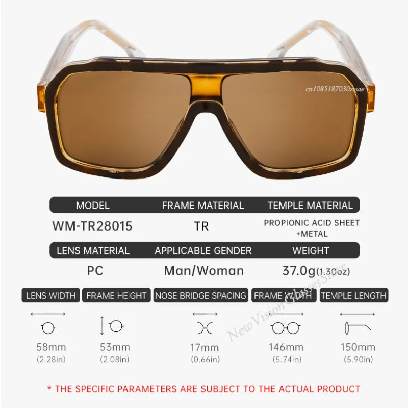 Retro Pilot Men Sunglasses Fashion Clear Gradient Shades UV400 Women Luxury Square Sun Glasses BAZAARHUBO