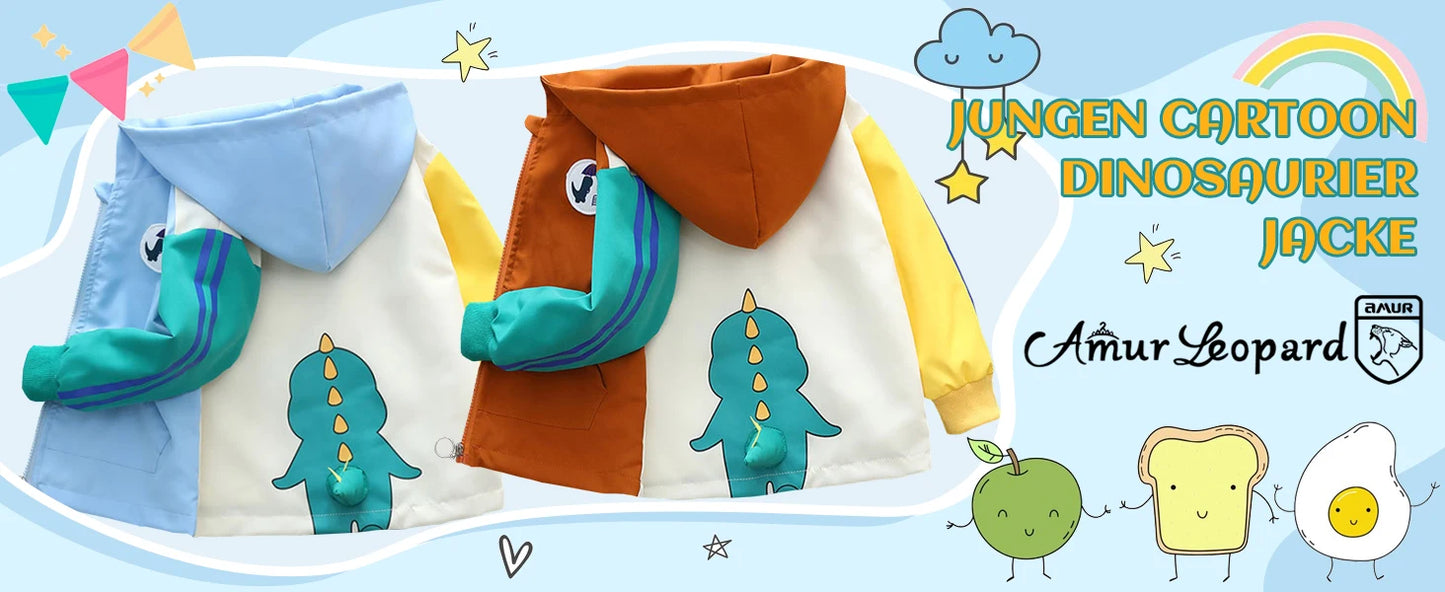 Casual Children's Jacket,Patchwork Long Sleeve Boys Spring Coat,Cartoon Toddler Kids Outerwear,Casual Outdoor School Outfits