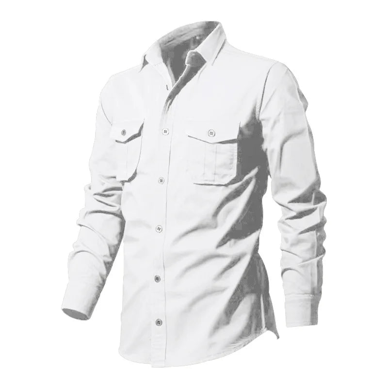 Men's Fashionable Coat - Spring/Autumn Season - Slim Fit Style - Retro Design - Casual Button-Up Coat - Long-Sleeved Outerwear