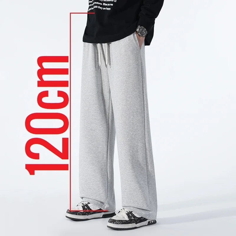 Big Tall Men Sweat Pant Drawstring Extra Long Length Sweatpant Stretch Winter Fleece Sport Jogger Trouser Male 200Cm 190cm 120cm