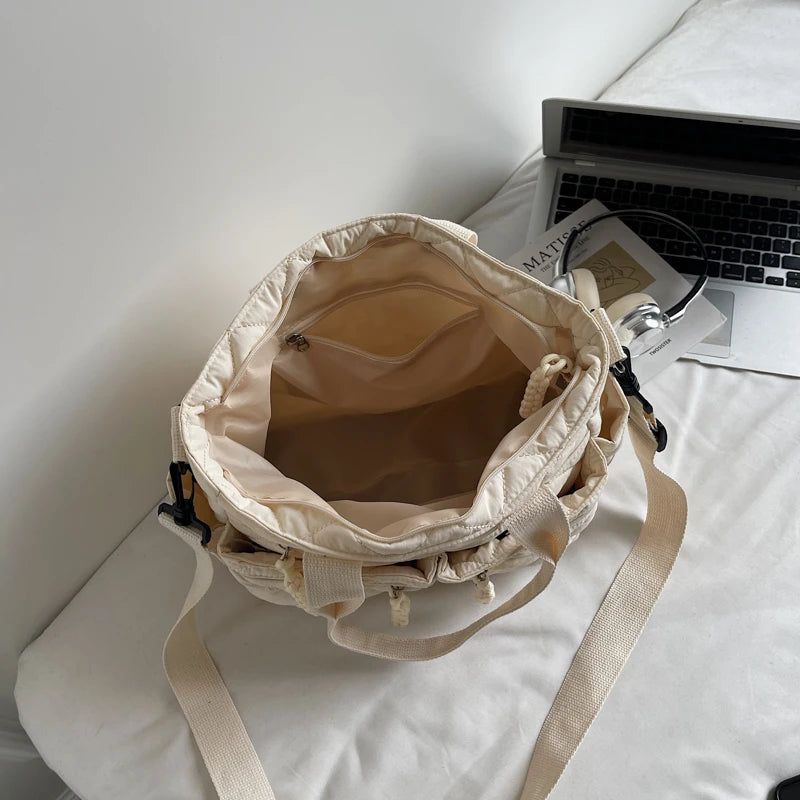 Large capacity Tote Bags for Women Shoulder Side Bag Fashion Space cotton Shopping Bags Multi-pocket Messenger Bag Lady Handbags