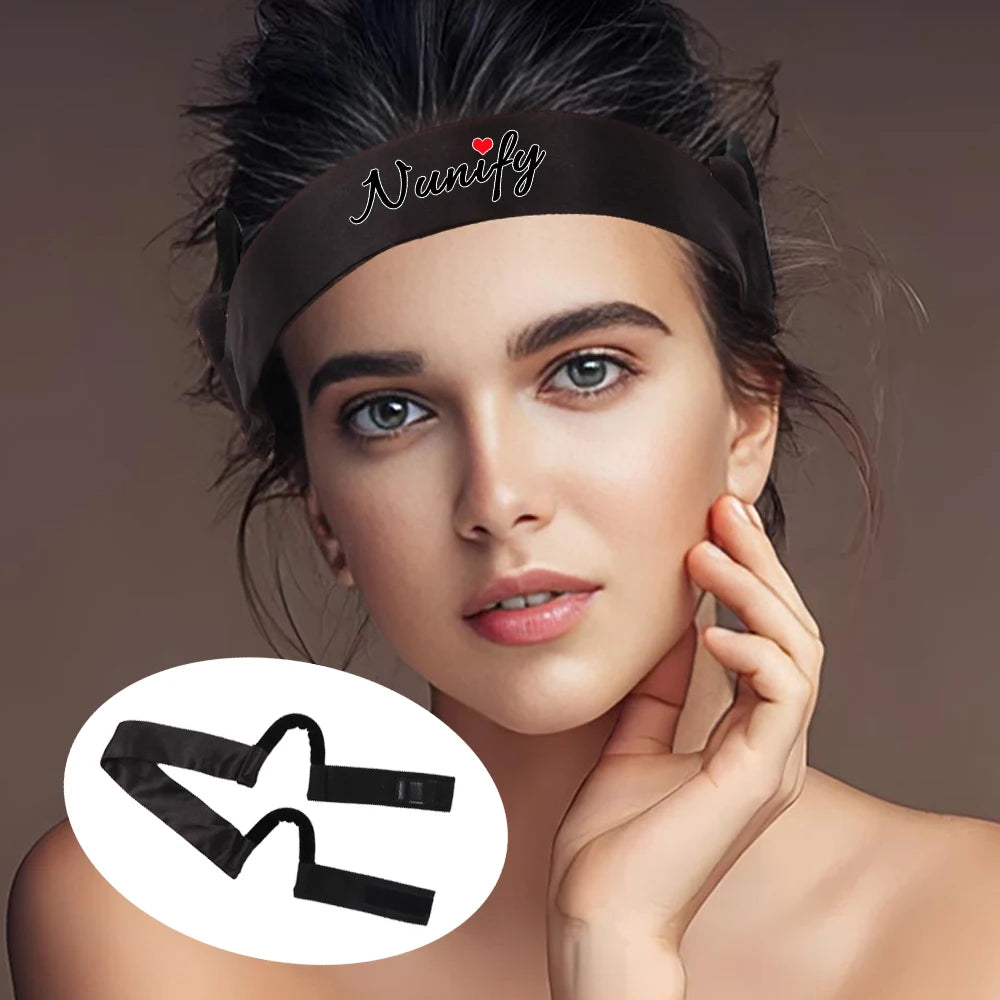 10Pcs New Arrival Custom Comfortable Satin Lace Melt Wig Band Adjustable Wig Headband With Ear Protection 3.5Cm Width Black Pink