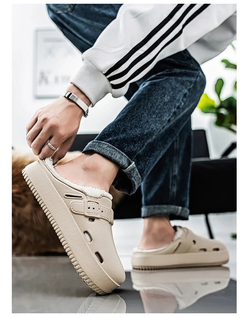 Fashion Women Winter Slippers Warm Fur Indoor Shoes Garden Clogs Couple Casual Shoes Luxury Sandals Comfort Home Soft Slippers