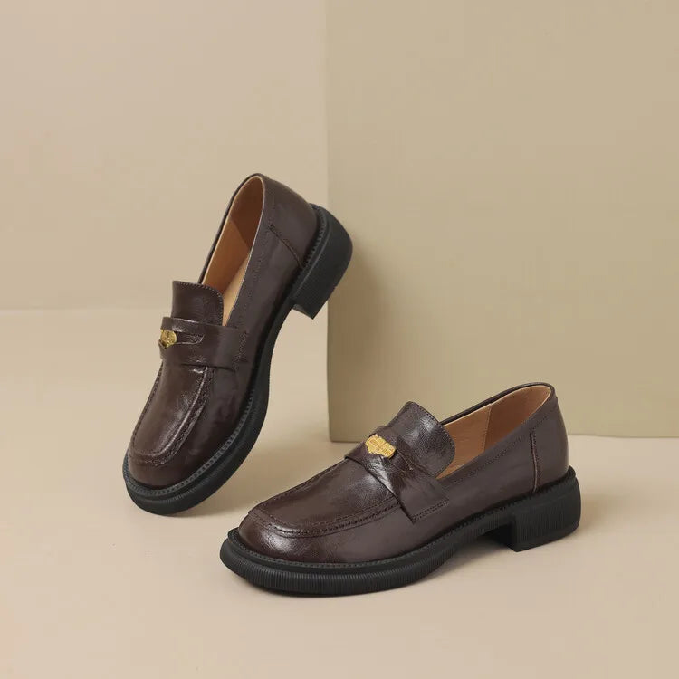Loafer  Ladies' leather shoes  Flat heel  Genuine leather sheepskin Commuting shoes  commercial  Ladies' loafers  comfort