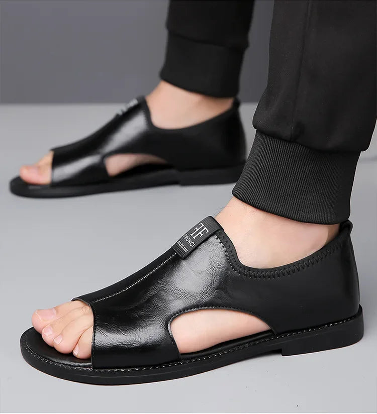 Brand Men's Sandals New Casual Shoes High Quality Soft Sole Men Slippers Outdoor Comfor Beach Shoes Leather Flat Sandals for Men