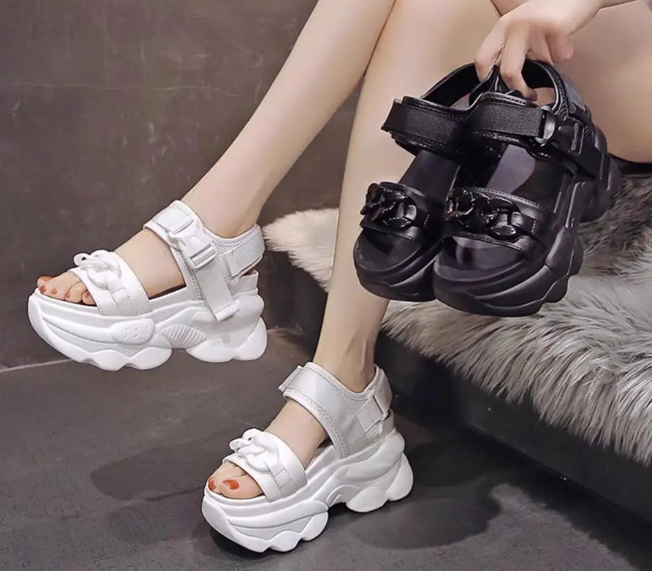 High Heels Sandals Women Shoes New Summer Wedges Height Increasing 11cm Ladies Sandal Platform Chunky Shoes Sandalias Mujer