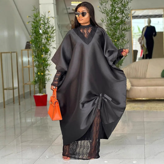 African Dresses for Women Traditional Africa Dashiki Gown Abayas Long Robe Tassels Bronzing Kaftan Headscarf Maxi Dress 2025