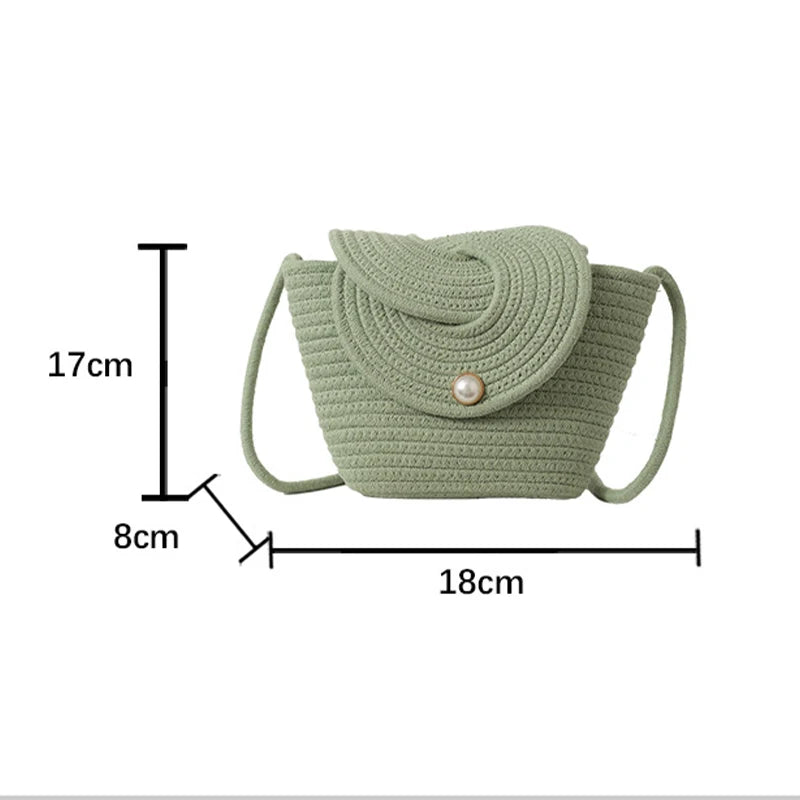 Popular Hand-woven Bags for 2025 Summer, Versatile Single-shoulder Crossbody Bags, Ins Beach Vacation Bags