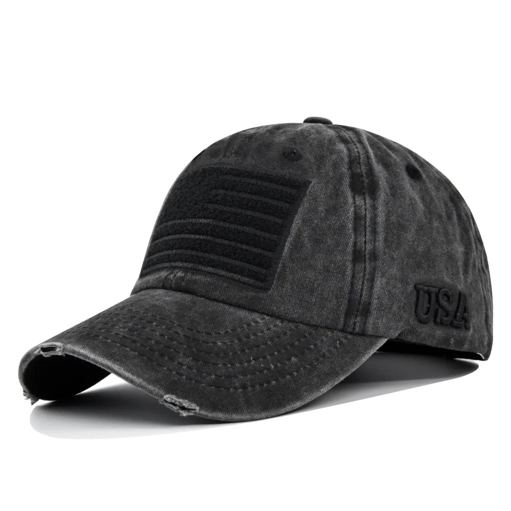 American Flag Unisex Baseball Hat for Men and Women USA Flag Mesh Snapback Flat Visor Cap BAZAARHUBO