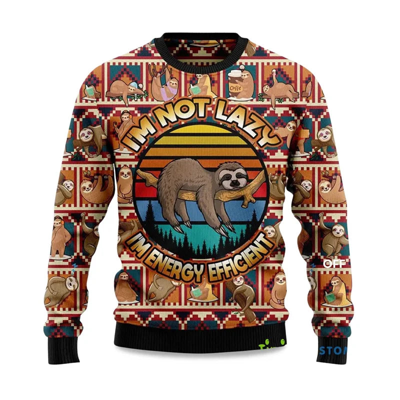 Cute Capybara Print Design Ugly Christmas Sweater Child Adult Long Sleeve Christmas Pullover Sweatshirt Festival Hot Men Sweater