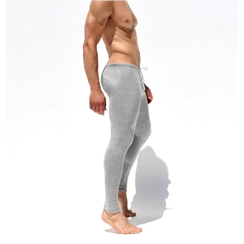 Soft and Comfortable Small Foot Pants Autumn & Winter New Men's Casual Elastic Knitted Pants Mens Slim-fit Elastic Fitness Pants