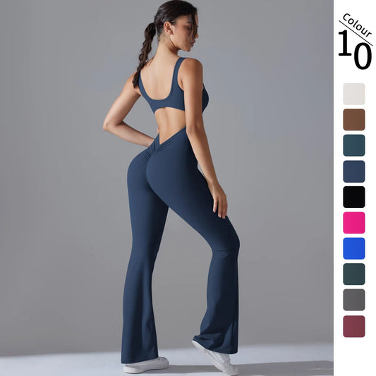 V-Back Sports Jumpsuit & Gym Set