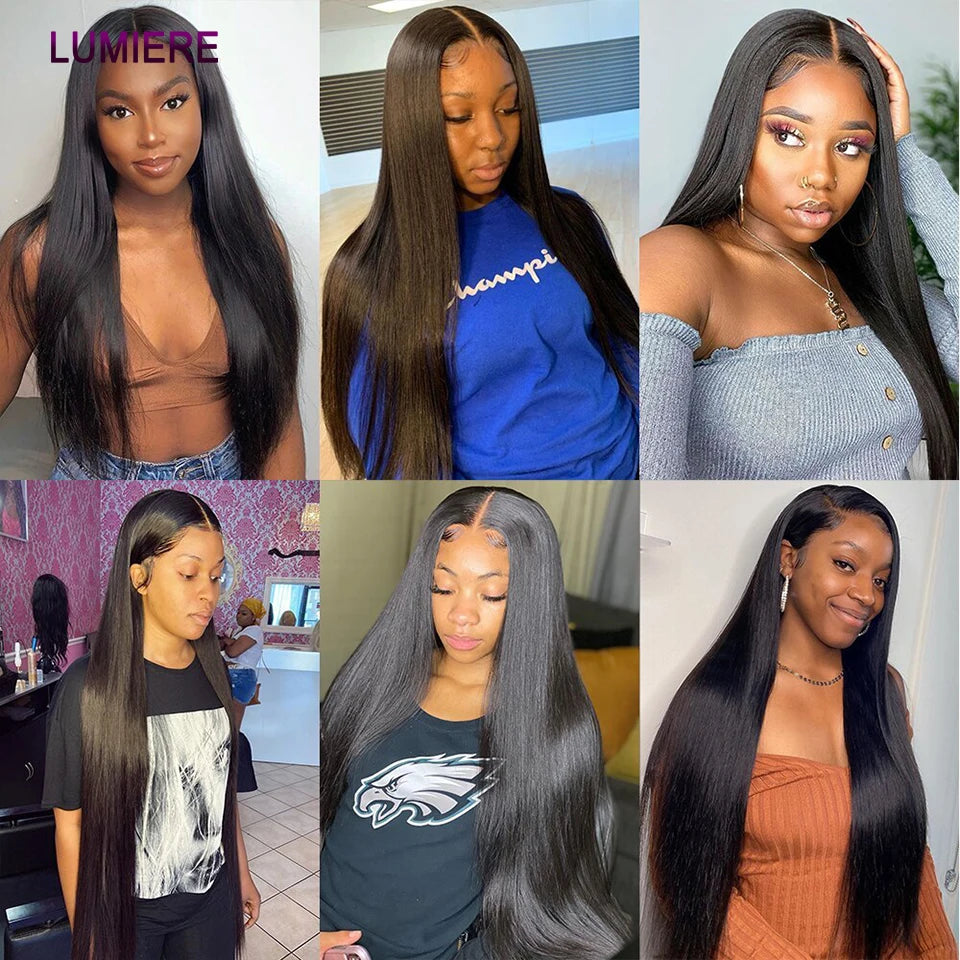 38 40 Inch Bone Straight 100% Virgin Unprocessed Human Hair Bundles Deal Raw Hair Extensions Brazilian Natural Black Wholesale