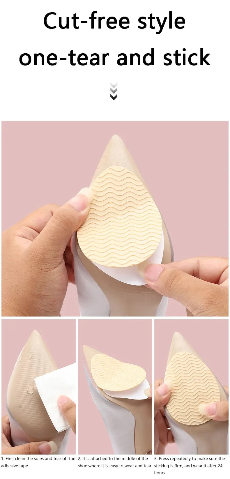 Women High Heels Rubber Sole Protector Non-Slip Wear-Resistant Forefoot Pads Self-Adhesive Insoles Sole Repair for Comfort